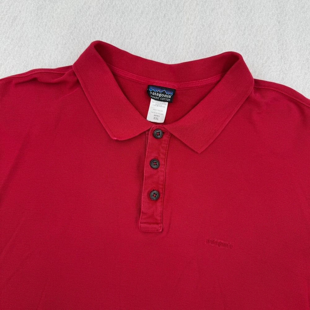 Patagonia Mens Organic Cotton Pique Polo Shirt Red XXL Short Sleeve Gorpcore